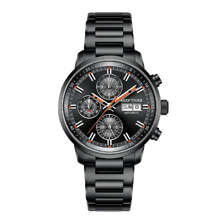 

Reef Tiger Mens Automatic Watches,Men Watch Luxury Brand Mechanical Wristwatch 100M Waterproof Sapphire Mirror Month Week Date
