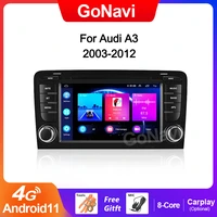 gonavi android 11 2 din car radio multimedia video player for audi a3 2003 2012 4 cores ram 8g rom 128g ips dsp gps navigation