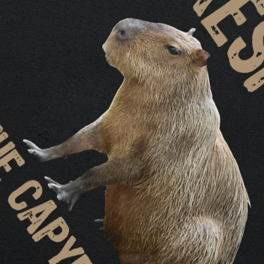 Забавная капибара С уважением Классическая хлопковая Футболка с фотографией