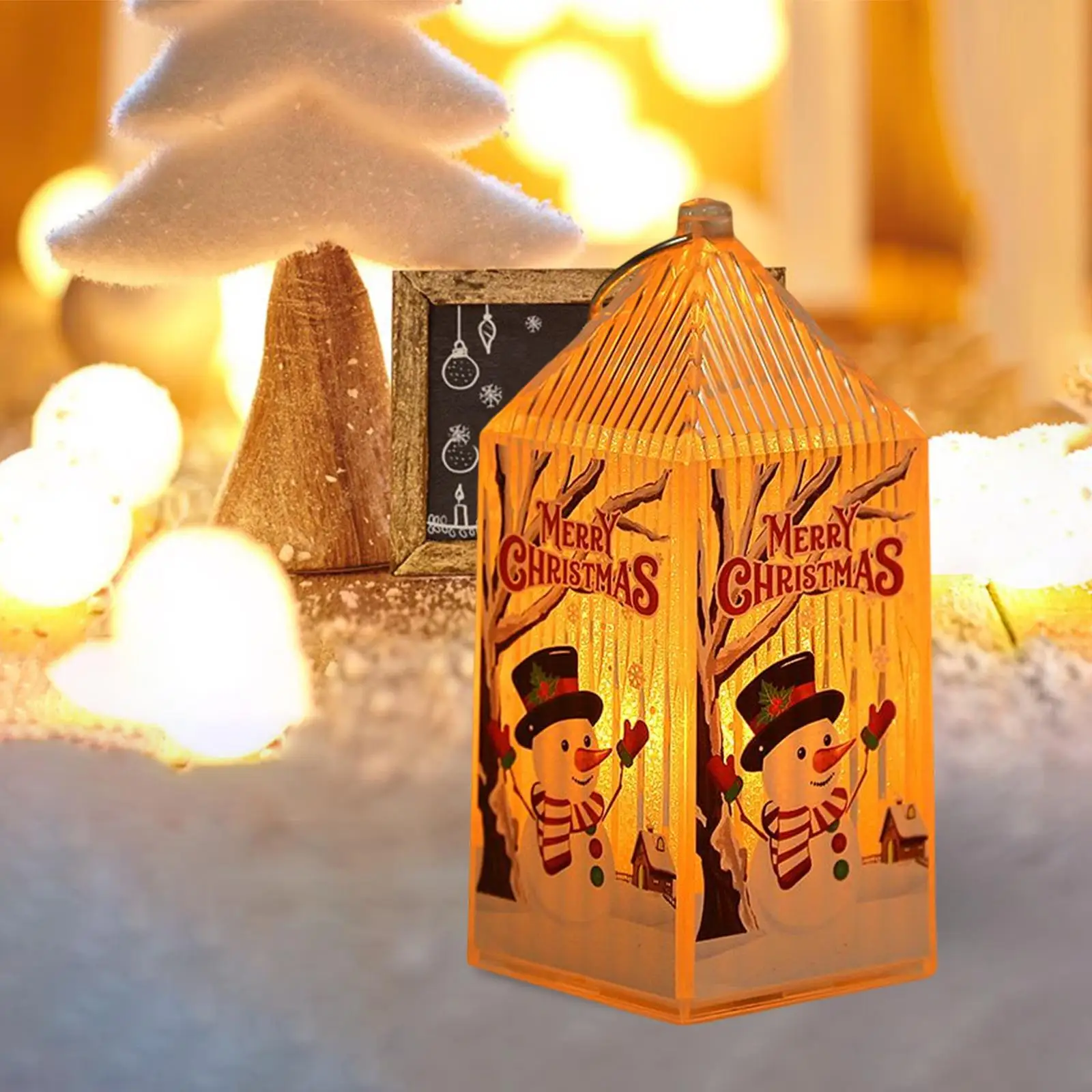 Christmas Lantern Night Light Lamp Decorative for Home Fireplace Decoration