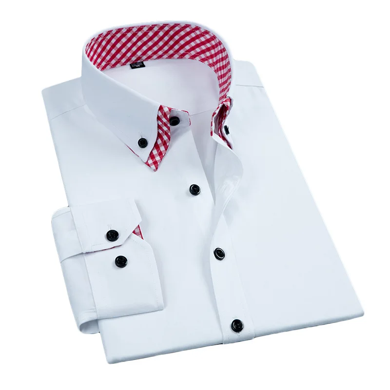 New Four Seasons Long Sleeve Men's Shirts Fashion Slim Shirts Suits Business Casual Professional Cotton Comfortable Tops