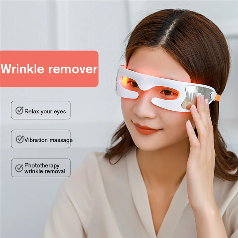 

3D LED Smart Vibration EMS Micro Current Pulse Hot Compress Eye Massager Fatigue Relieve Wrinkle Reduction Remove Dark Circle