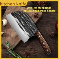 7 kitchen knife butcher cleaver forged steel knife color wood handle bone cutter chinese slicer professional chef knife tools