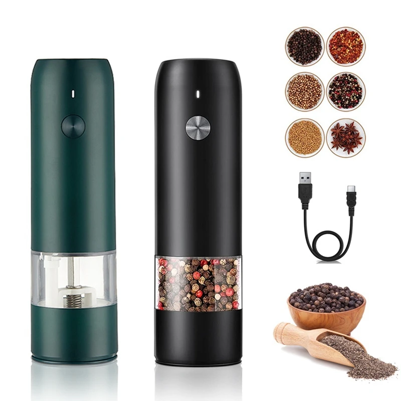 

Electric Salt Pepper Grinder Set USB Charge Spice Mill Grinder Adjustable Coarseness Pepper Mill Grinder Kitchen Tools