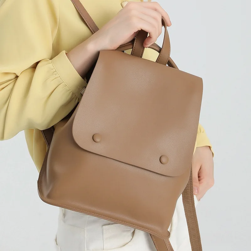 Backpack Bag Women 2022 New Fashion Soft Genuine Leather Cross Shoulder Bag Lady Multi-function Backpack School Bags For Girls