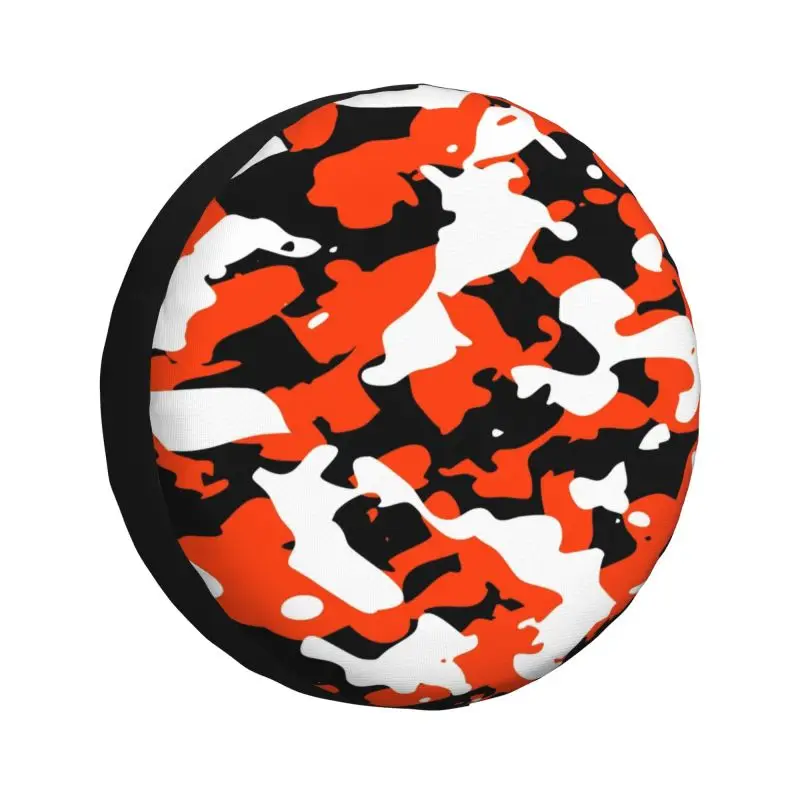 

Orange Black Camo Military Camouflage Spare Wheel Cover for Jeep Hummer 4WD RV Custom Tire Protector 14" 15" 16" 17" Inch