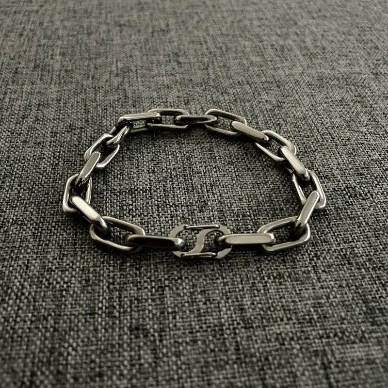 Браслет-цепочка мужской из чистого титана плоский уличный стиль унисекс не