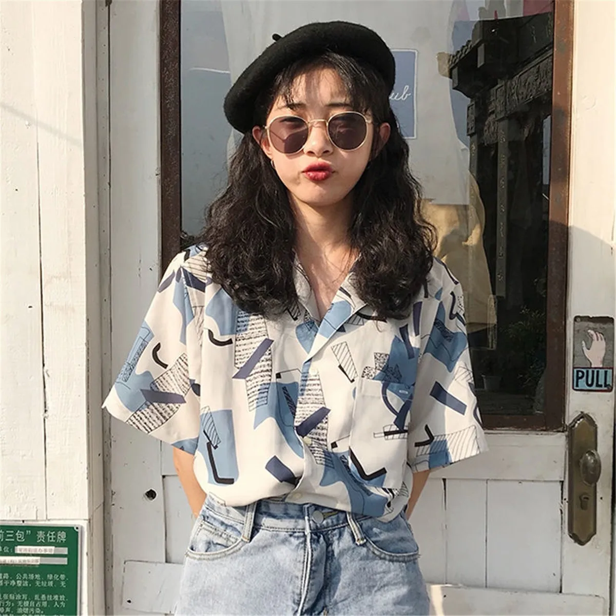 Рубашка в стиле хип-хоп с коротким рукавом для мужчин и женщин - купить по