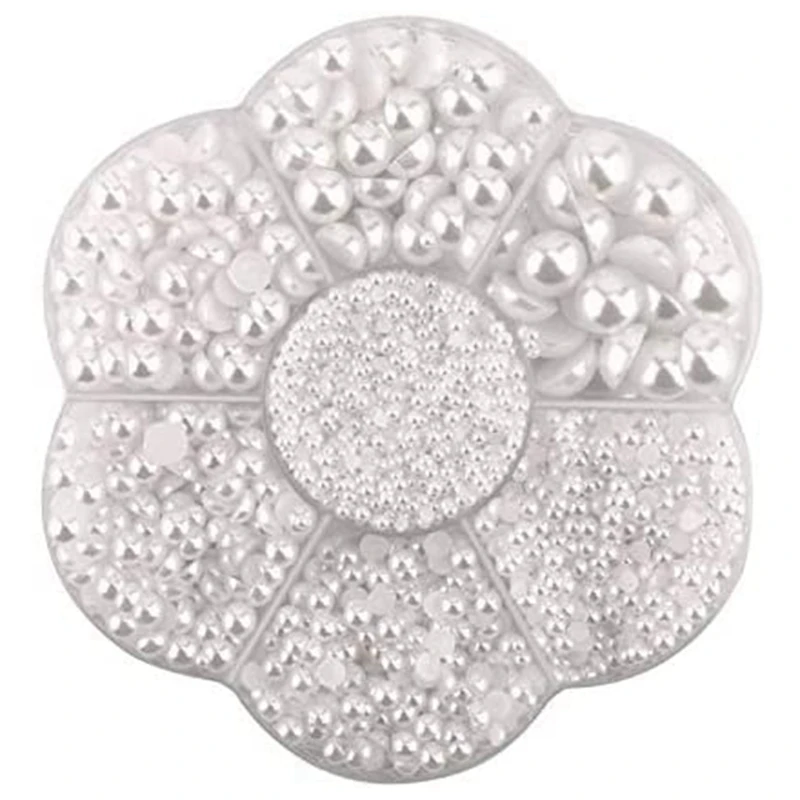 

5600 шт. 2/3/4/5/6/8/10 мм, белая плоская жемчужина для рукоделия, искусственные украшения, изготовление ногтей