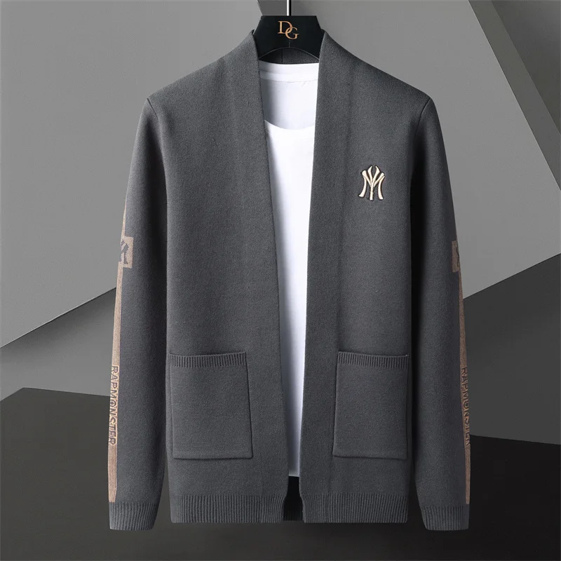 

Solid Color Letter Embroidery Pattern Cardigan Men Sweter 2022 Fall Korean Sweaters Coat Designer Knit Cardigan Jacket Sweaters