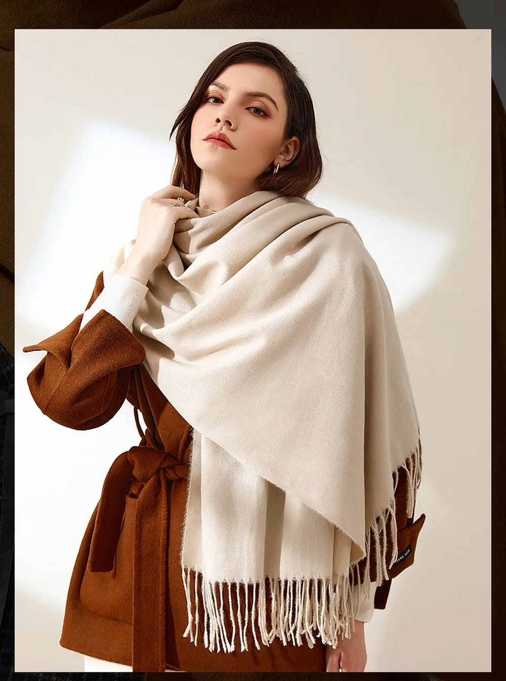 

Favar.Xu Wool Winter Scarf Women Scarves Adult Solid Luxury Autumn Fashion Designer Scarf Poncho Scarfs for Ladies Wrap