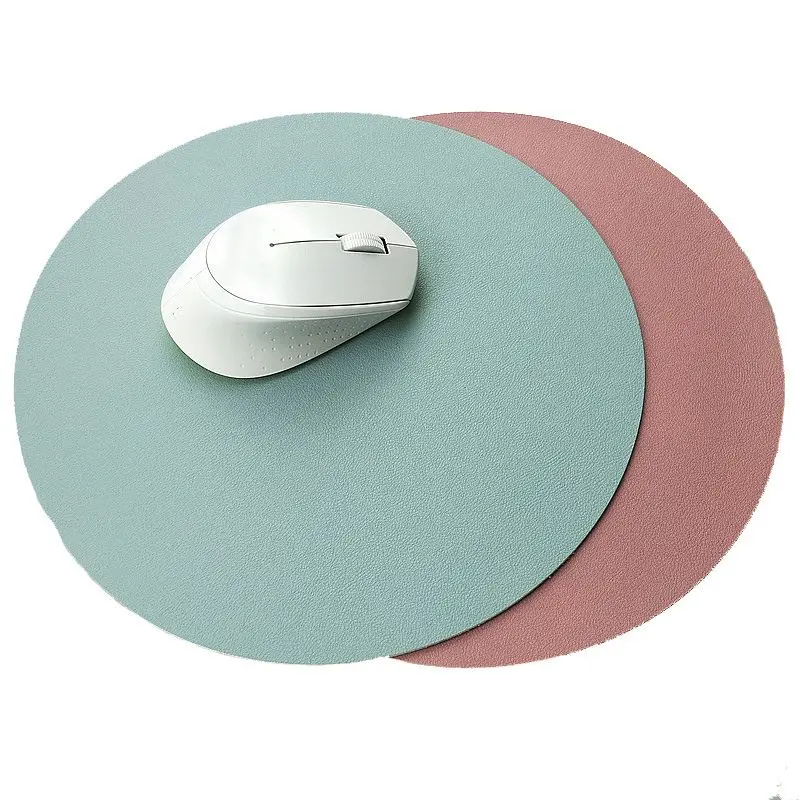 

Round Mouse Pad Customizable Universal Mouse Pad Waterproof PU Leather Non-slip Mouse Pad for Laptop Office Gaming Table Mat