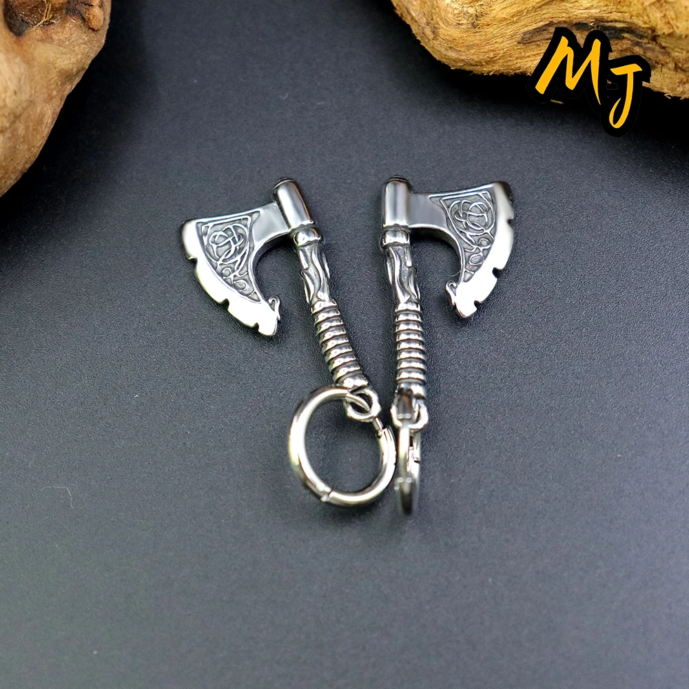 Nordic Vikings Retro Axe Earrings Punk Rock Hiphop Style Men Women High Quality Titanium Gothic Steel Fashion Ear Jewelry