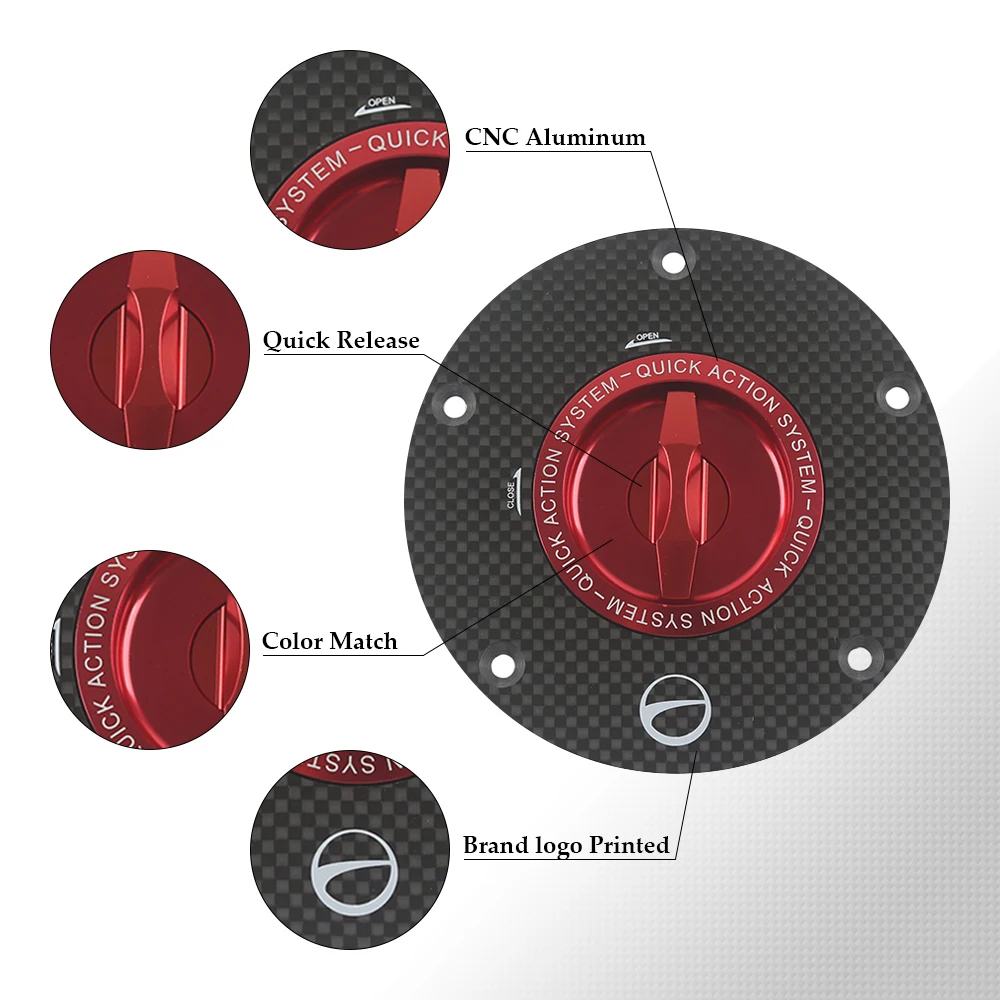 

Carbon Fiber Motorcycle Accessories Quick Release Key Fuel Tank Gas Oil Cap Cover for DUCATI PANIGALE V4 V4S V4R 2018-2020