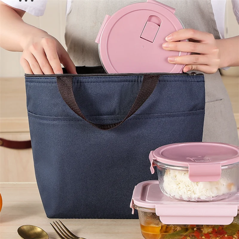 Large Capacity Oxford Cloth Insulation Lunch Bags Thermal Food Container Picnic Travel Portable Waterproof Women Cooler Tote Bag