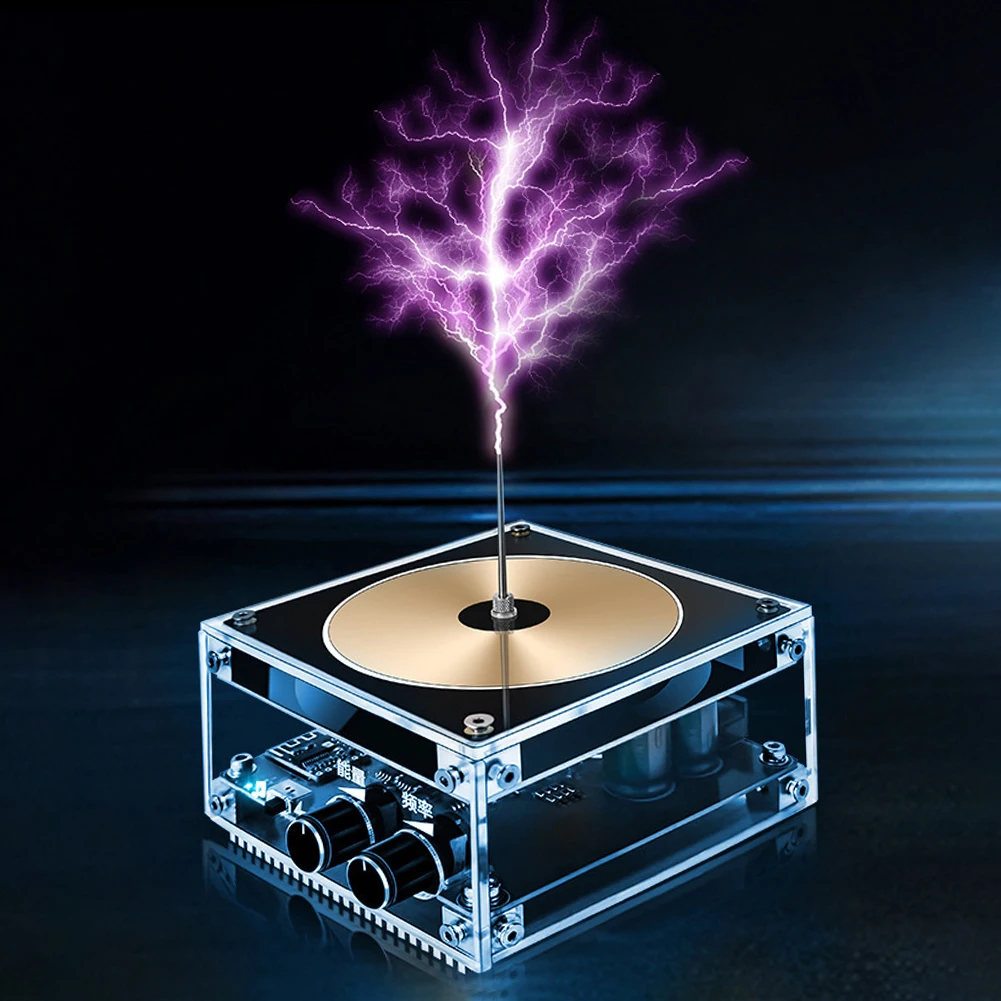

Musical Tesla Coil Bluetooth Mini Tesla Coil Music Box Speaker AC110-240V 120W Voltage Pulse Electric Arc Generator Friend Gift