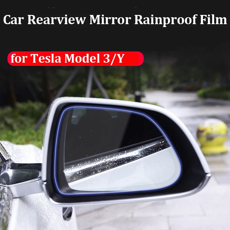 

for Tesla Model 3 Y Rearview Mirror Rainproof Film Anti Fog Model3 ModelY Waterproof Nano film Protective Stickers Window Clear