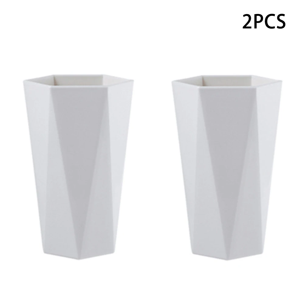 

2pcs Smooth Toothbrush Cup Family Hexagon Design Travel Wear Resistant Anti Slip Daily Easy Clean Bathroom Tumbler Burr Free
