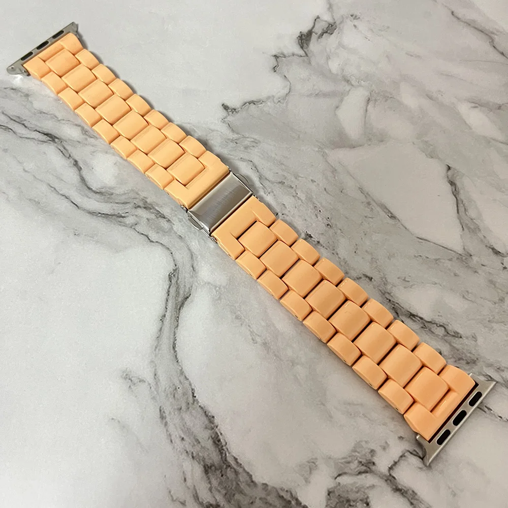

Light Cheap Strap for Apple Watch Band Fashion Acrylic iWatch Band Bracelet with Stainless Steel Buckle Series 7 SE 6 5 4 3 2 1