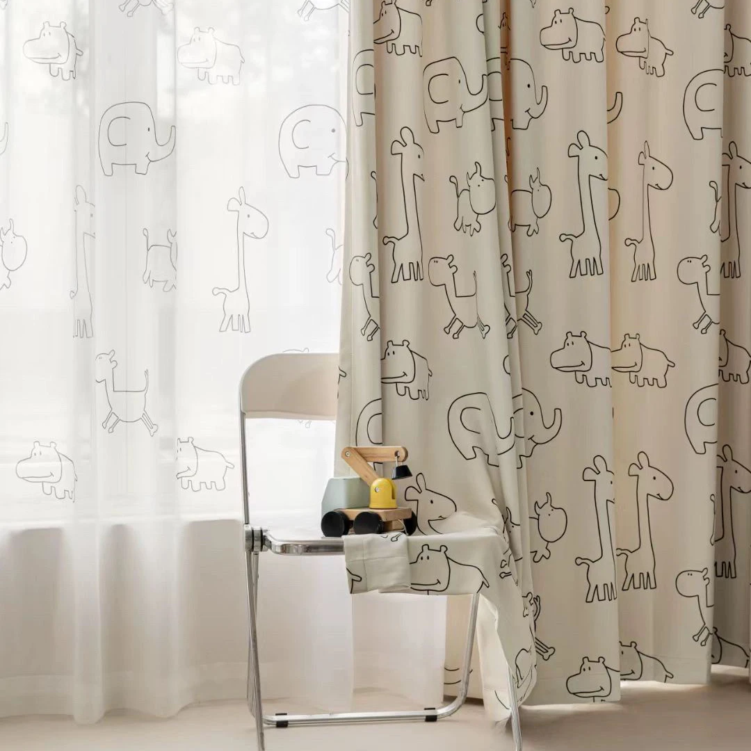 Занавески WPKIRA с мультяшными животными для мальчиков