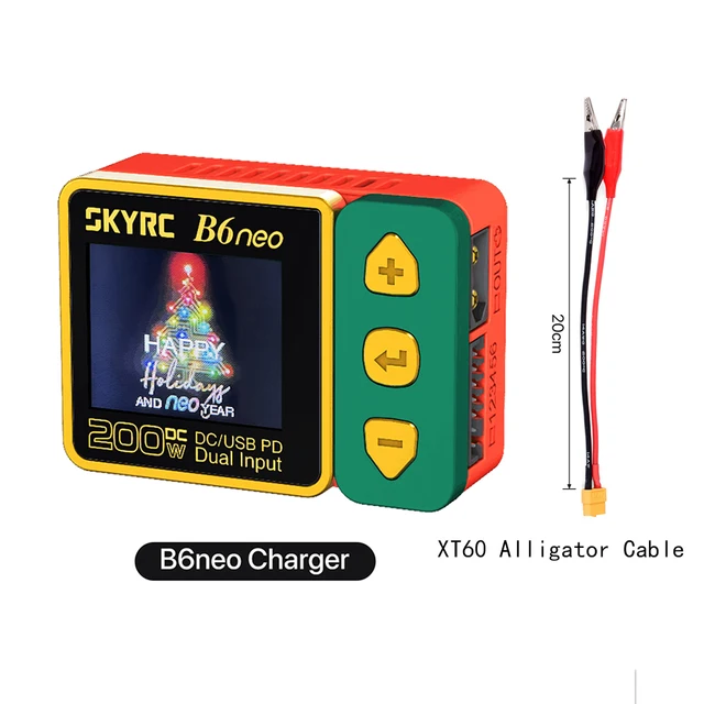 SkyRC B6neo Xmas green + XT60 Alligator cable