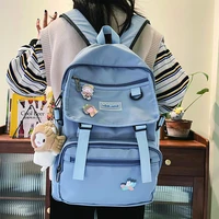 simple womens nylon backpack for cute girls preppy style school bag large capacity waterproof rucksack lady anti theft mochila