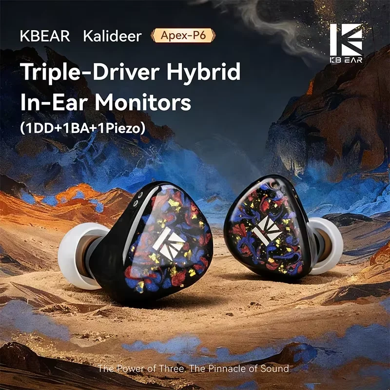 Фото KBEAR Kalideer-Apex-P6 1DD+1BA+1Piezo Гибридные внутриканальные наушники (IEM) с 3D-печатным корпусом из полимерной смолы, 10-мм динамическим драйвером с двойным магнитом и камерой, HiFi-наушники №3