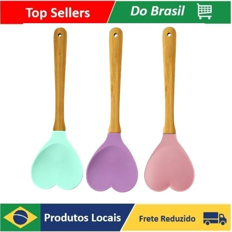 

Espátula Colher Coração De Silicone Mexer Cozinha