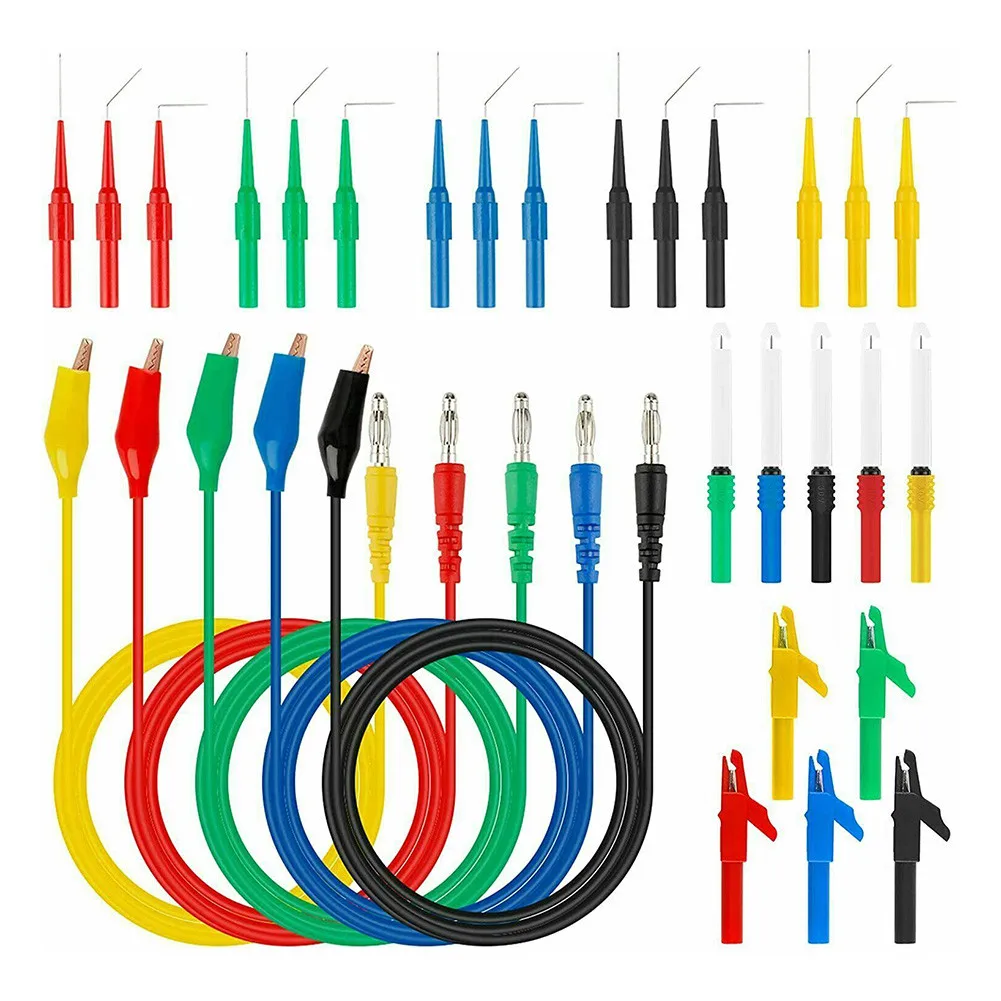 

30pcs Multimeter Test Leads Set Back Probe Kit Alligator Clip Leads For Testing For Wiring Harness Connectors Car Sensors