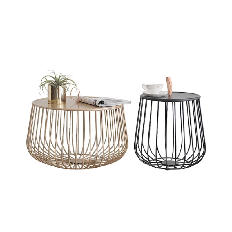 

Sofa Side Table Wrought Iron Small Coffee Table Mini Round Living Room Balcony Simple Side Table