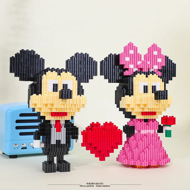 

Plastic Connection Blocks Cartoon Stitch Building Bricks Love Micro Brinquedo Fun Juguetes Kids Toy Valentine Girls Present