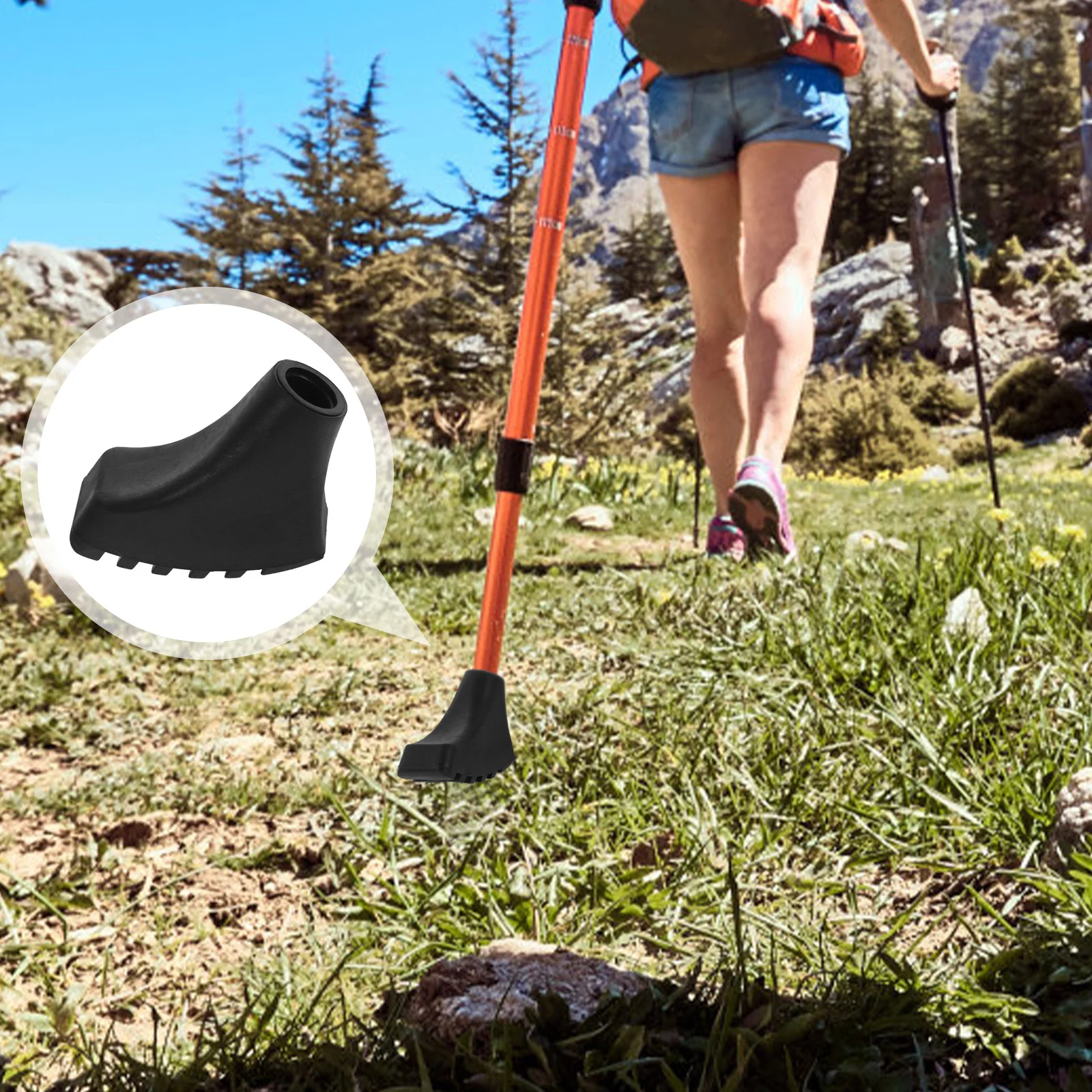 

6 Pcs Crutches Rubber Tips Canes Foot Pads Outdoor Trekking Pole Covers Tpr Poles Anti-skid