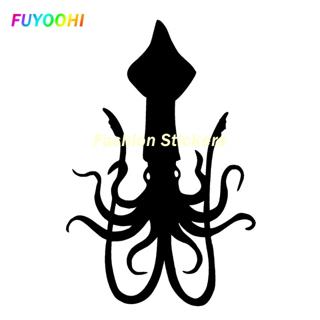 

FUYOOHI Exterior/Protection Fashion Stickers Personality Squid Animal Stickers Decals Motorcycle Sunscreen Vinyl PVC Car Decal