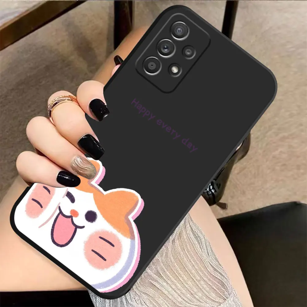 Case For Samsung Galaxy A91 A14 A73 A72 A71 A53 A52 A51 A42 A33 A32 A22 A21S A715F A52S A22S 4G 5G Case Happy Cute Couple Cat
