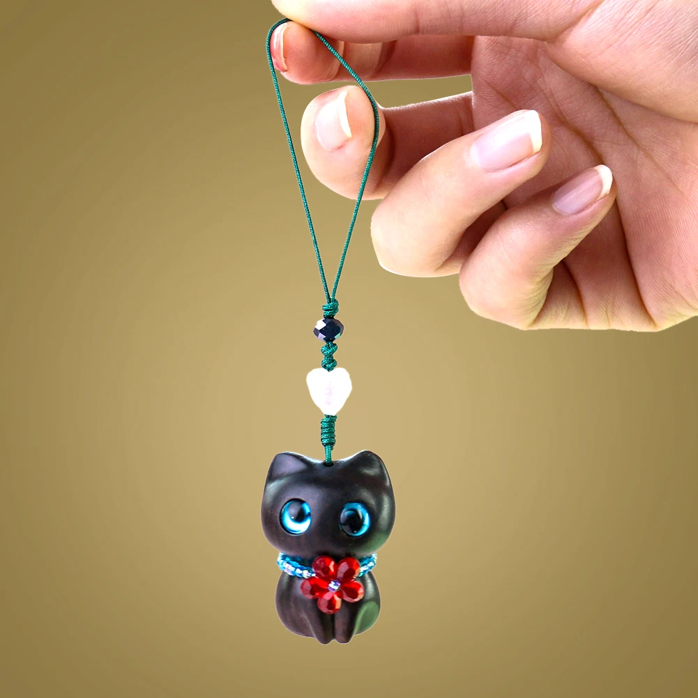 Подвеска для телефона из сандалового дерева с изображением Каваий девять