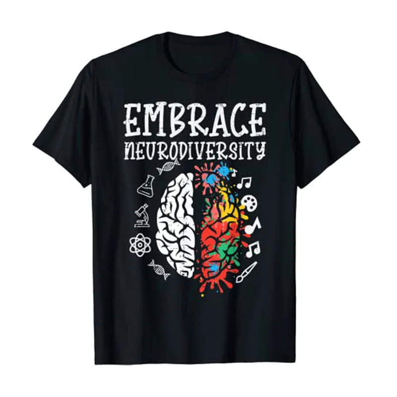 

Embrace Neurodiversity Autism Awareness ASD Men Women Kids T-Shirt Aesthetic Clothes Graphic Tee Casual Tops Gifts