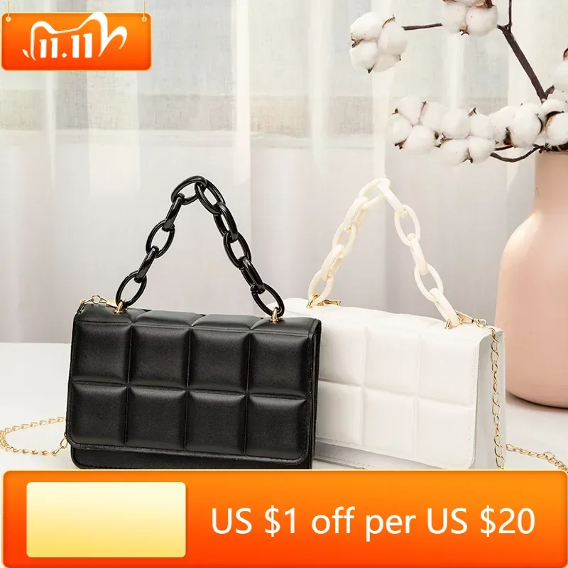 

Shoulder Bags for Women PU Leather Crossbody Bag 2023 New Texture Chain Messenger Bags Summer Trend Handbag Phone Bag Square Bag
