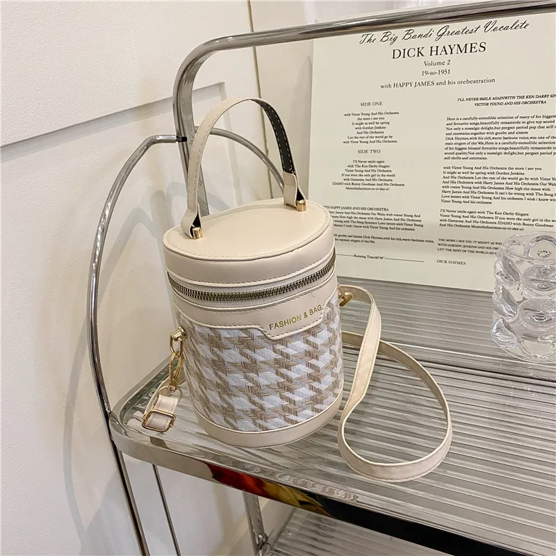 

Дамская дизайнерская сумочка-цилиндр в стиле ретро, Женская универсальная сумка-мешок через плечо для телефона