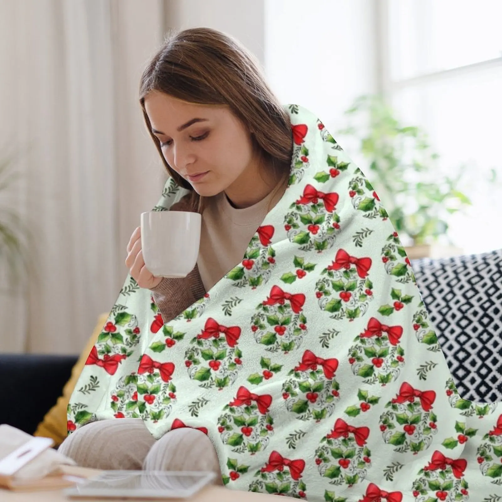 Рождественское одеяло Holly Beery рождественское украшение термобелье для
