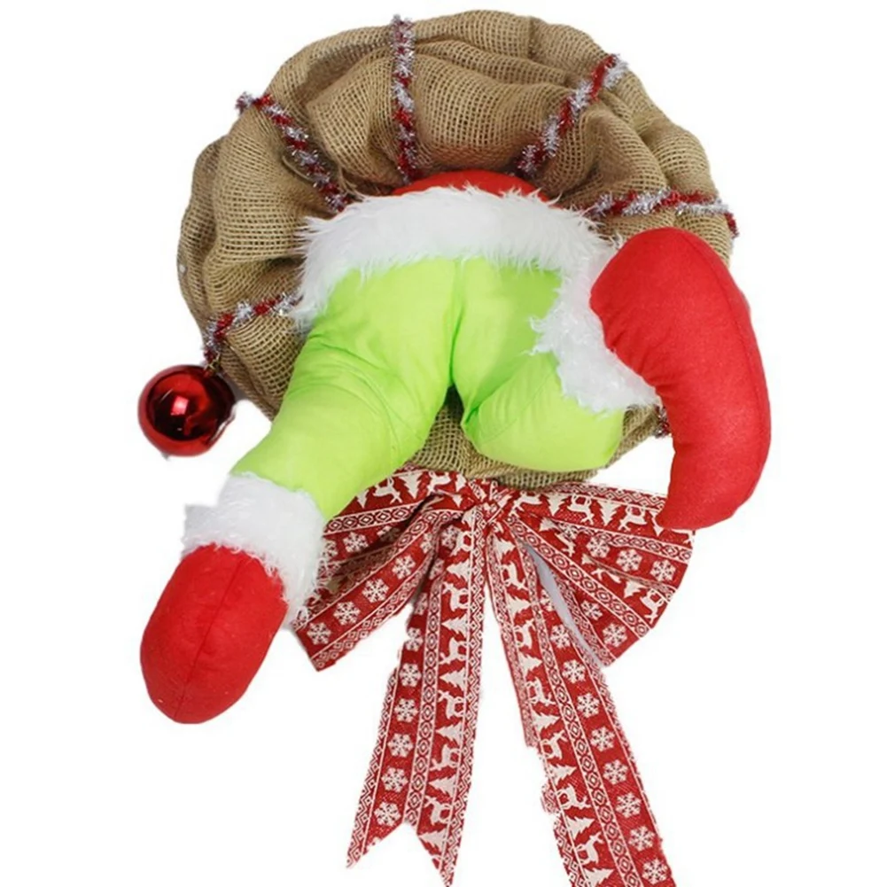 

Christmas Burlap Wreath the Grinch Stealer Christmas Wreath Christmas Garland Decorations Christmas Tree Door Decoration