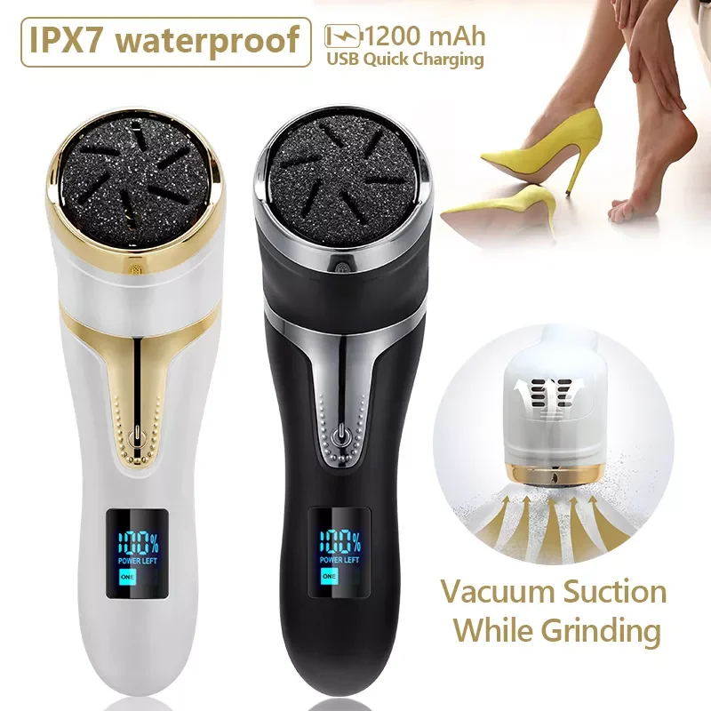 

Электрическая шлифовальная машинка для ног, перезаряжаемый педикюрный аппарат для удаления огрубевшей кожи, влагозащита IPX7, 2 скорости