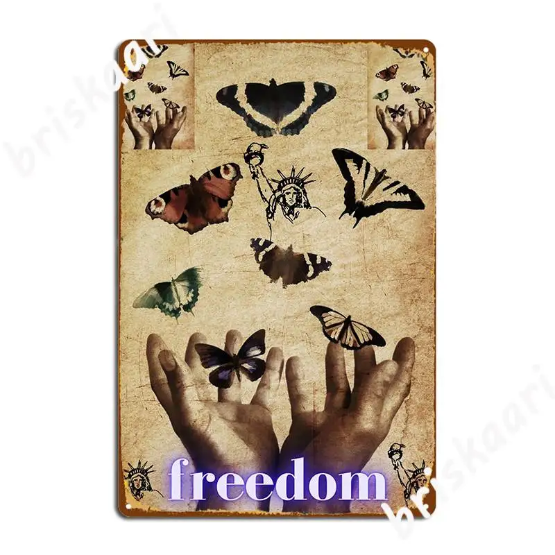 

Freedom Life Metal Plaque Poster Plaques Club Bar Design Wall Mural Tin Sign Poster