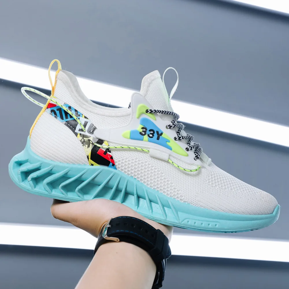 

Mens White Sneakers Fashion Running Shoes Male Outdoor Jogging Shoes Summer Mesh Breathable Casual Man Tennies Sports Shoes