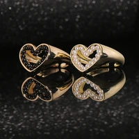 new womens bohemian hand jewelry heart shaped love ring pearl tail ring opening adjustable new year holiday gift