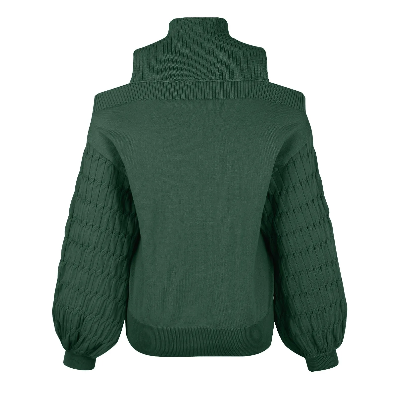 Женская осенне-зимняя модная водолазка с открытыми плечами теплый однотонный