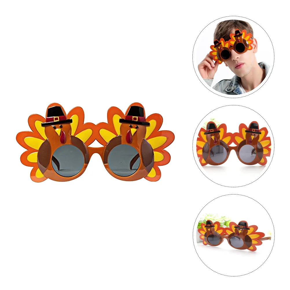 

2pcs Glasses Props Turkey Design Glasses Novelty Eyeglasses Funny Eyewear for Festival Party