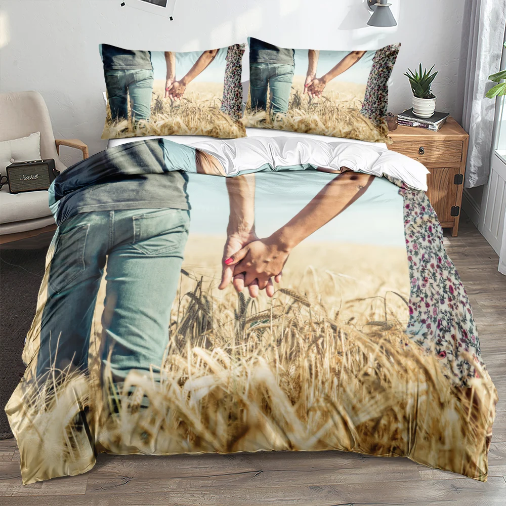 

Couples Bedding Sets Hand in Hand Duvet Cover Queen Quilt/Comforter Shell Double Soft Bed Linens Pillow Cases King Full Size