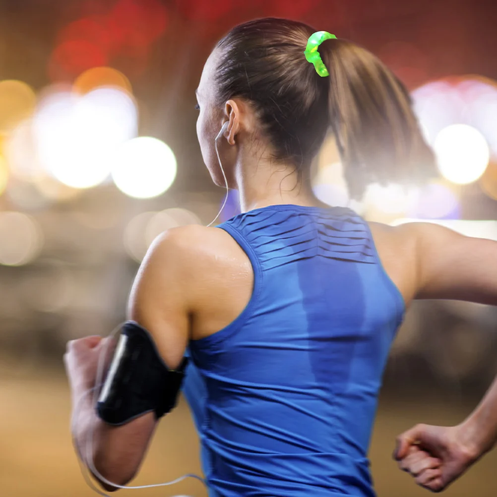 12 шт. светящиеся аксессуары для волос резинки с тремя шестернями и светодиодной