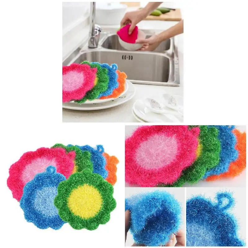 

Скребок для посуды в форме цветка, губка для чистки посуды без царапин, кухонный инструмент