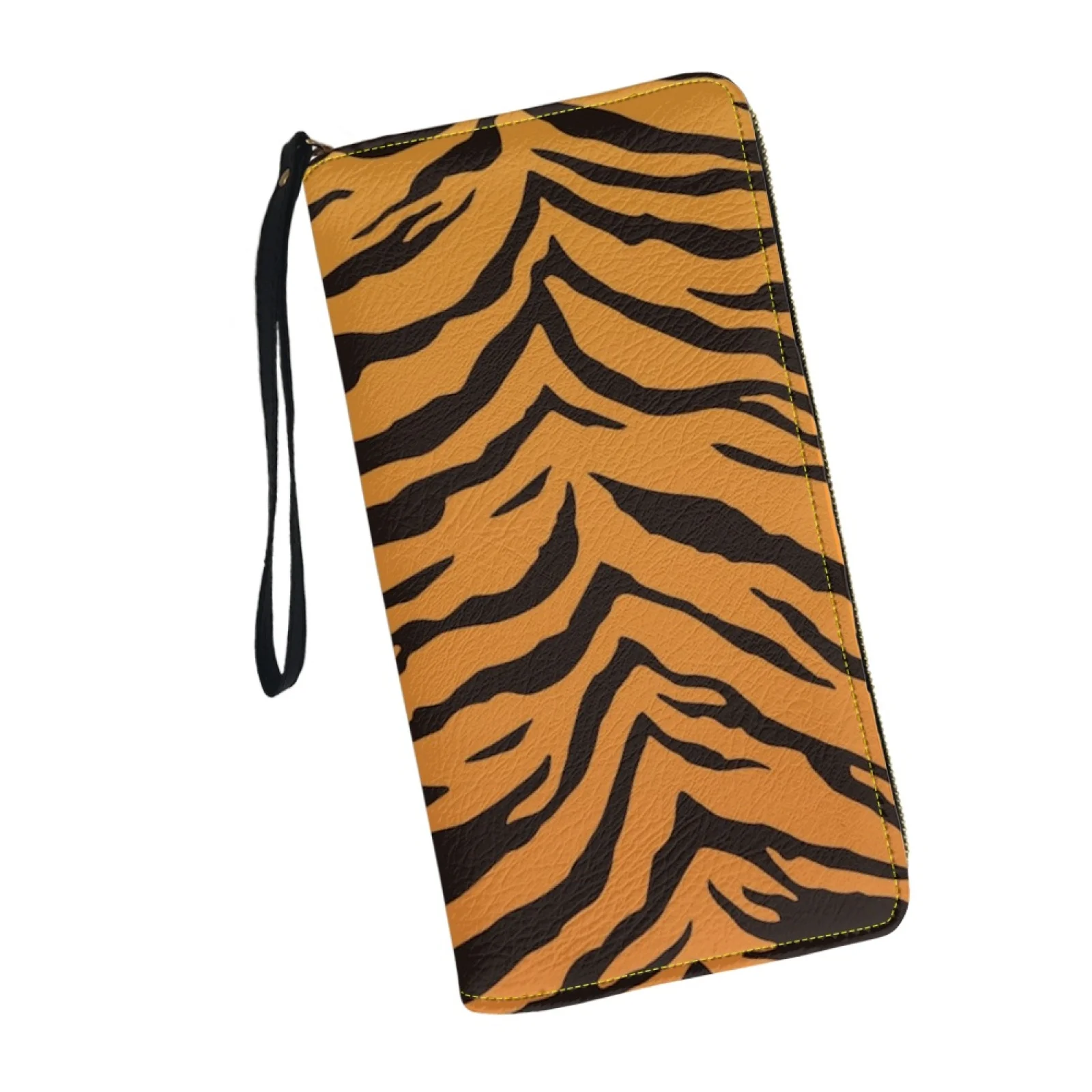 Belidome Tiger Stripes Wristlet Wallet for Womens Casual PU Leather Long Purse RFID Blocking Card Holder Clutch Bag Lady Handbag